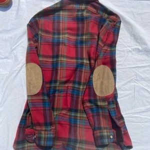 Vintage Pendleton Plaid Shirt, Large, 100% Wool, Padded Elbows